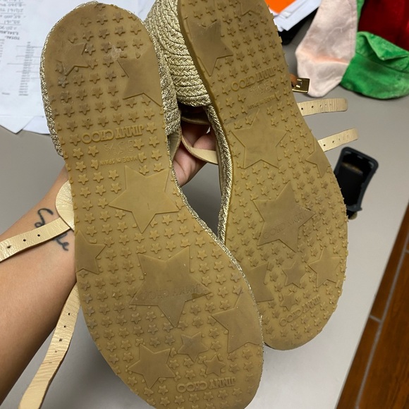 Jimmy choo Gold Sandals Gladiator Womens size 35 1/2 - Picture 4 of 11